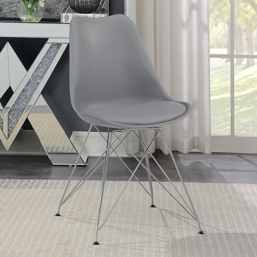 Chrome Leg Padded Side Chair,Dining Chair (Set of 2)