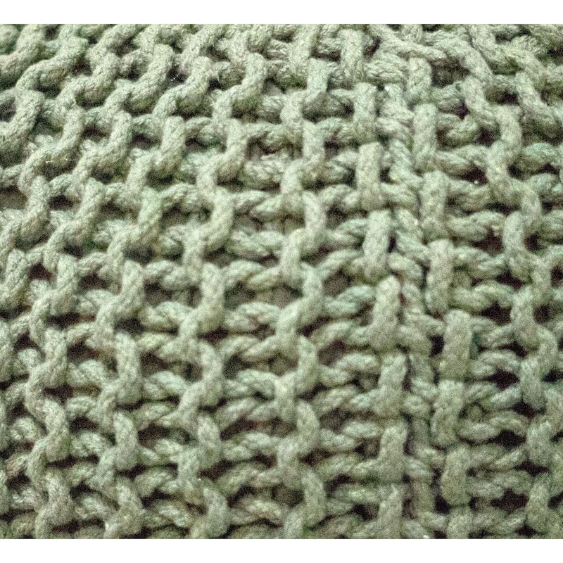AANNY Designs Lychee Knitted Cotton Round Pouf Ottoman