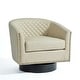 preview thumbnail 77 of 79, 2 Set Tufted PU Vegan Leather Swivel Barrel Chair with Nailheads Trim