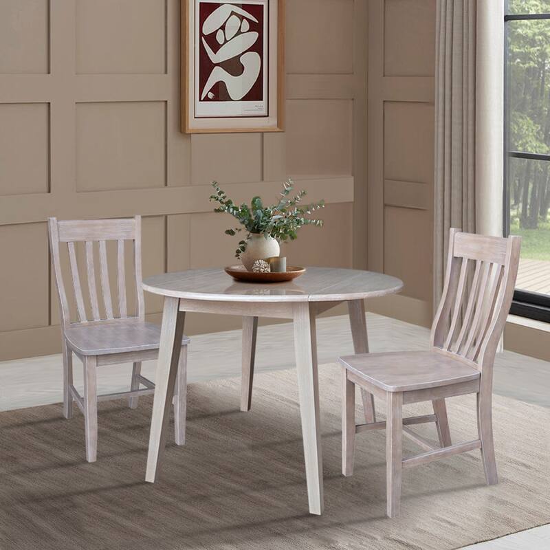 42" Round Dual Drop Leaf Dining Table with Chairs