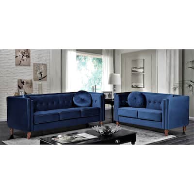 Roberta Velvet 2-Piece Set-Sofa & Loveseat