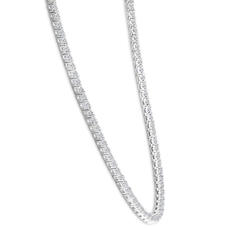 8Ct TW Natural Diamond Tennis Necklace White Gold 18"