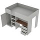 preview thumbnail 21 of 20, Full Size Wood Loft Bed with Built-in Desk,Wardrobe,Storage Shelves and Drawers