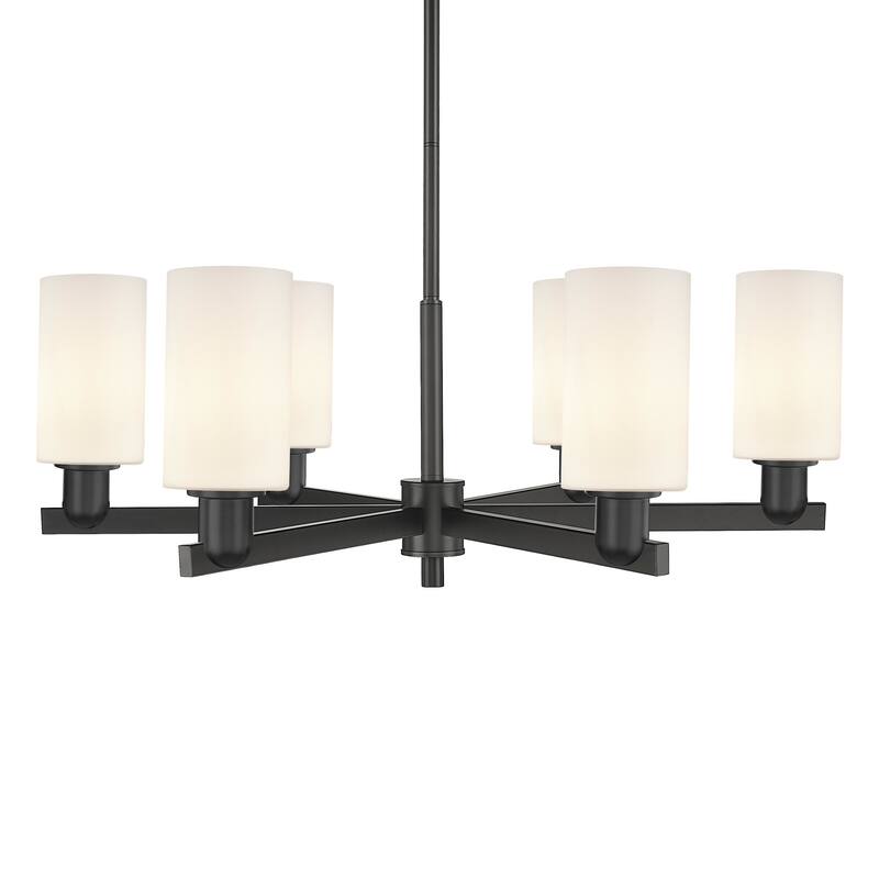 Innovations Lighting 716-6CR-11-34 Clymer Chandelier Clymer 6 Light - Matte Black / Matte White
