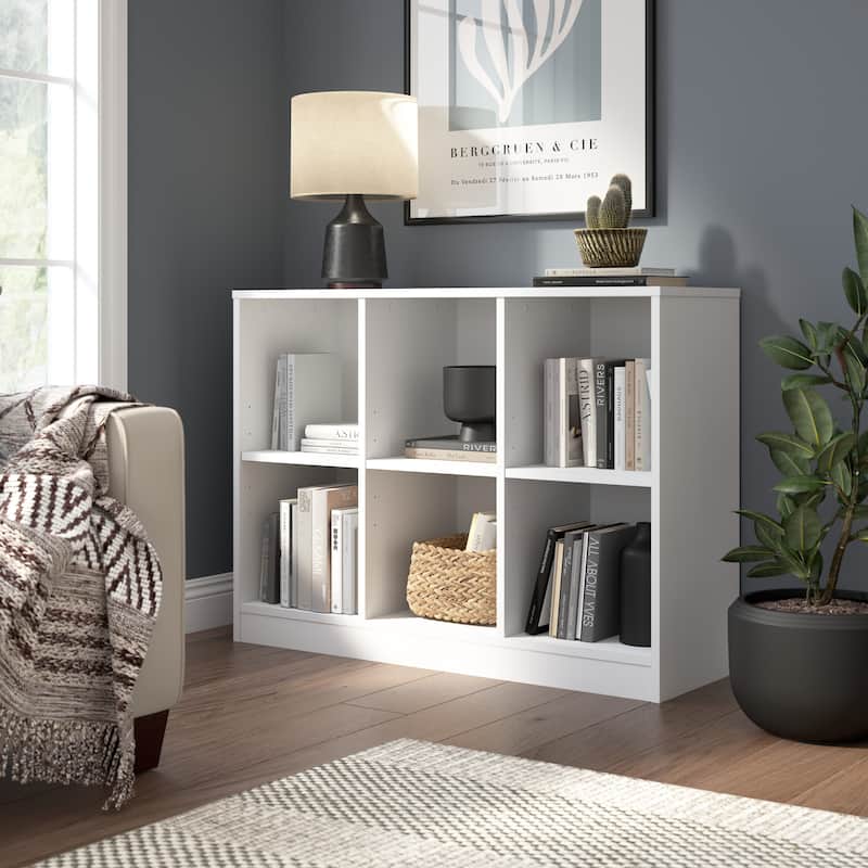 Bush Furniture Universal 6 Cube Organizer Storage Shelf - White