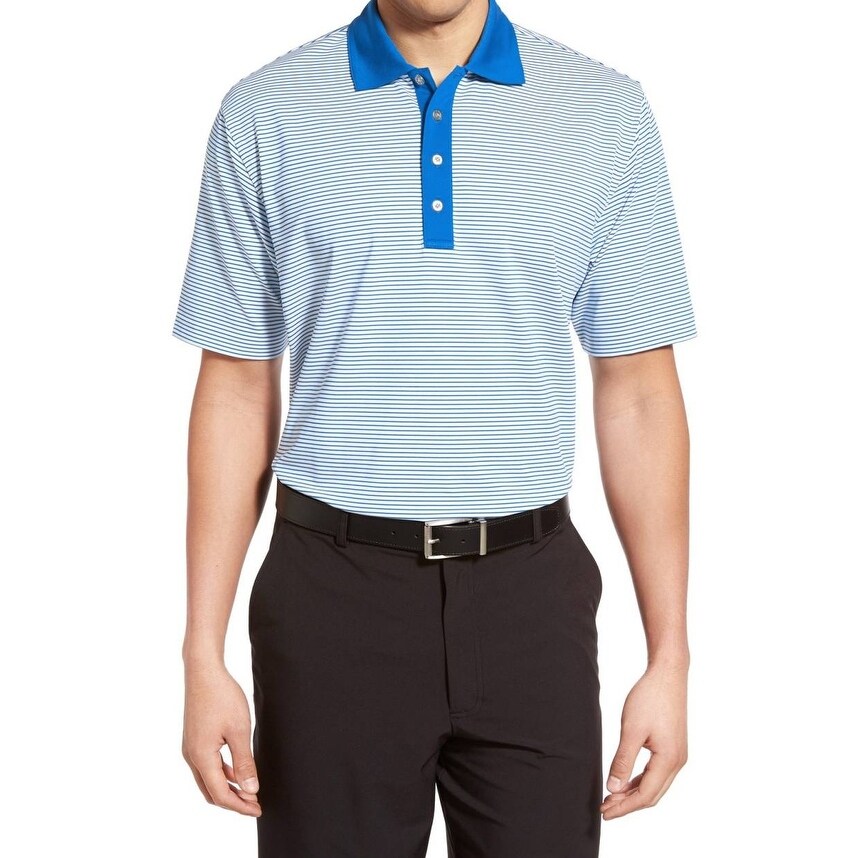 Shop Lone Cypress New Blue Striped Mens Medium M Pebble Beach Golf
