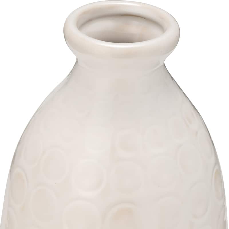 Sagebrook Home Elegant Ceramic Vase, Textured Finish, Home Decor Accent