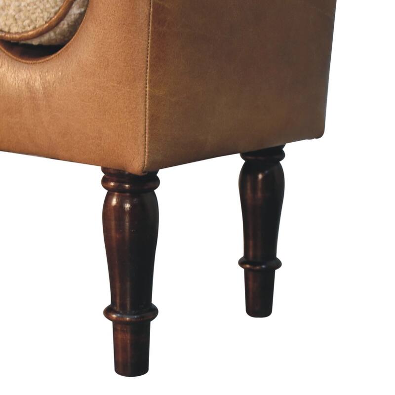 Artisan Furniture Solid Wood, Upholstered Chester Buffalo Bench