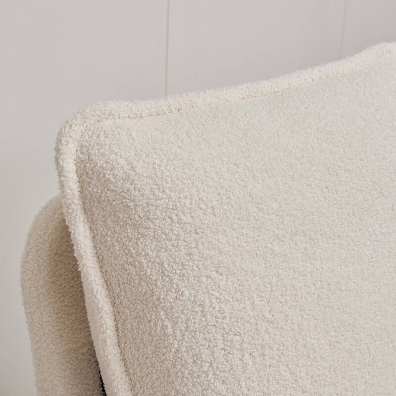 Beige Modern 28.35" Upholstered Arm Chair with Ergonomic Design and Soild Wood Frame