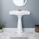 preview thumbnail 2 of 14, White Pedestal Sink Darbyshire Porcelain 34" Sink with 4" Centerset Faucet Holes and Overflow Renovators Supply