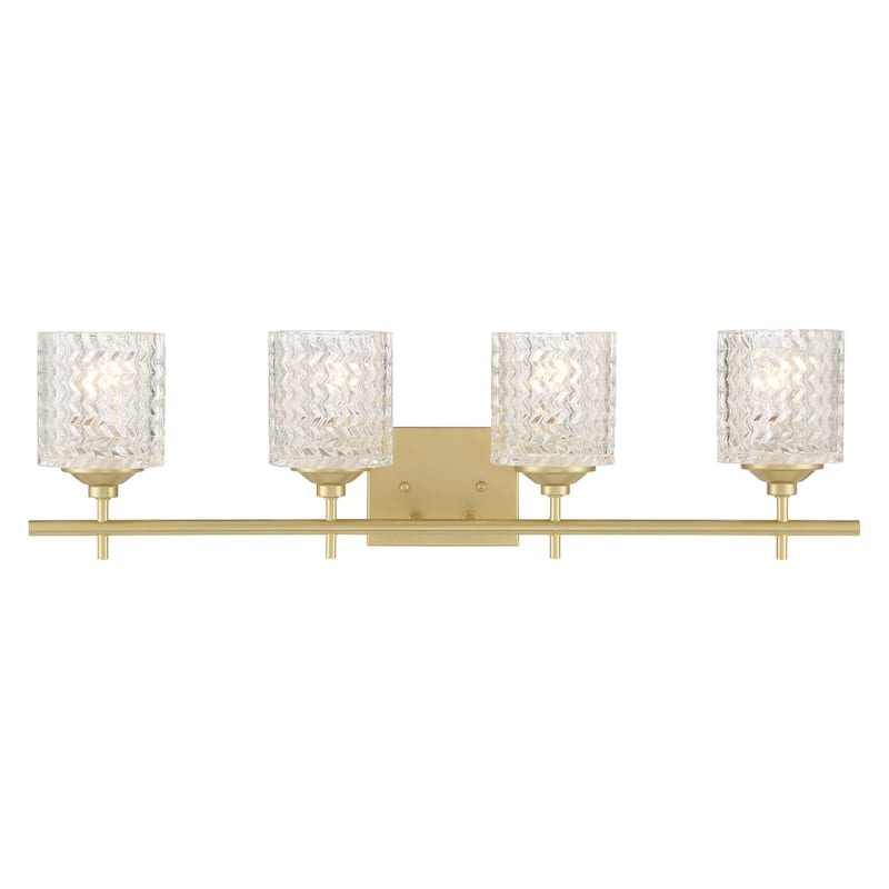 Frenia 4-light Modern Dimmable Bathroom Vanity Light with Art Glass