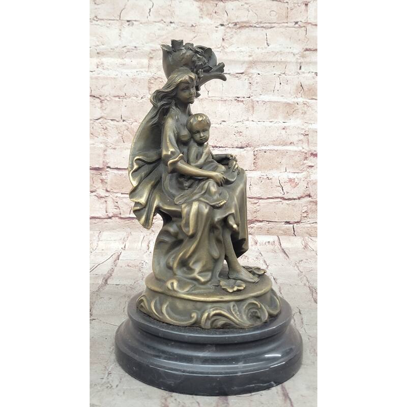 Signed Original Milo Mother Holding Baby Boy Maternity Bronze Sculpture Art