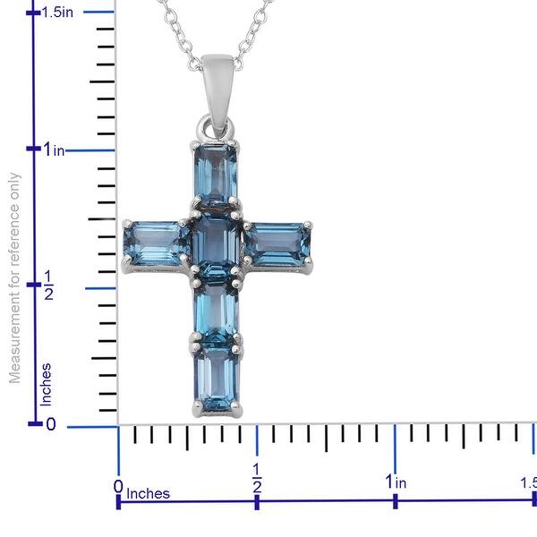 Shop Sterling Silver Blue Topaz Cross Pendant Necklace Size 18 Inch Ct 4 14 Size 18 On Sale Overstock 31868875