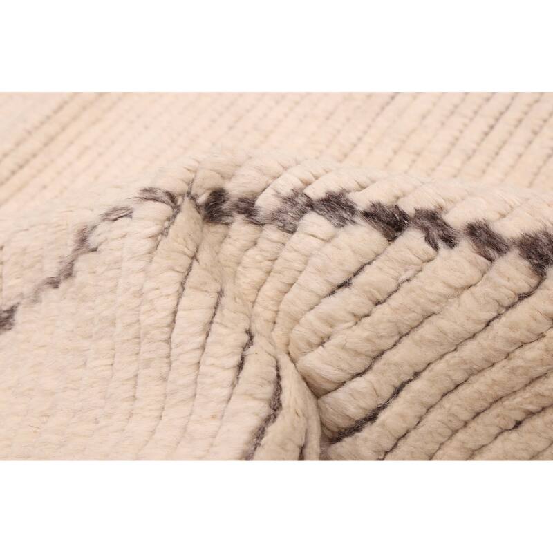 ECARPETGALLERY Hand-knotted Looma Cream Wool Rug - 8'0 x 9'11