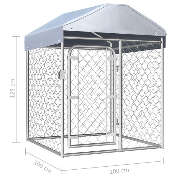 vidaXL Outdoor Dog Kennel with Roof 39.4