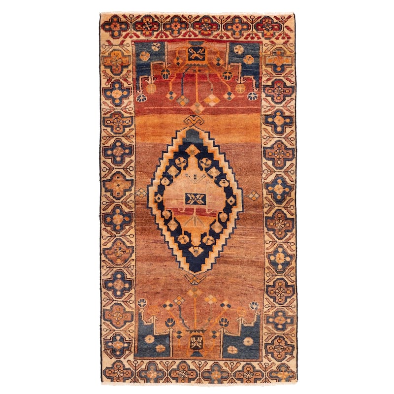 ECARPETGALLERY Hand-knotted Konya Anatolian Copper Wool Rug - 3'7 x 7'1