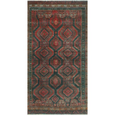 Vintage Distressed Alt. Amash Charcoal/Rust Runner - 2'11" x 5'10"