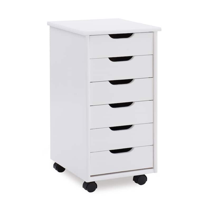 Bridgton Six Drawer Roll Cart - White
