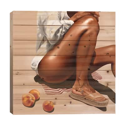 Peachy Summer Print On Wood by Teodora Jelenic - Multi-Color