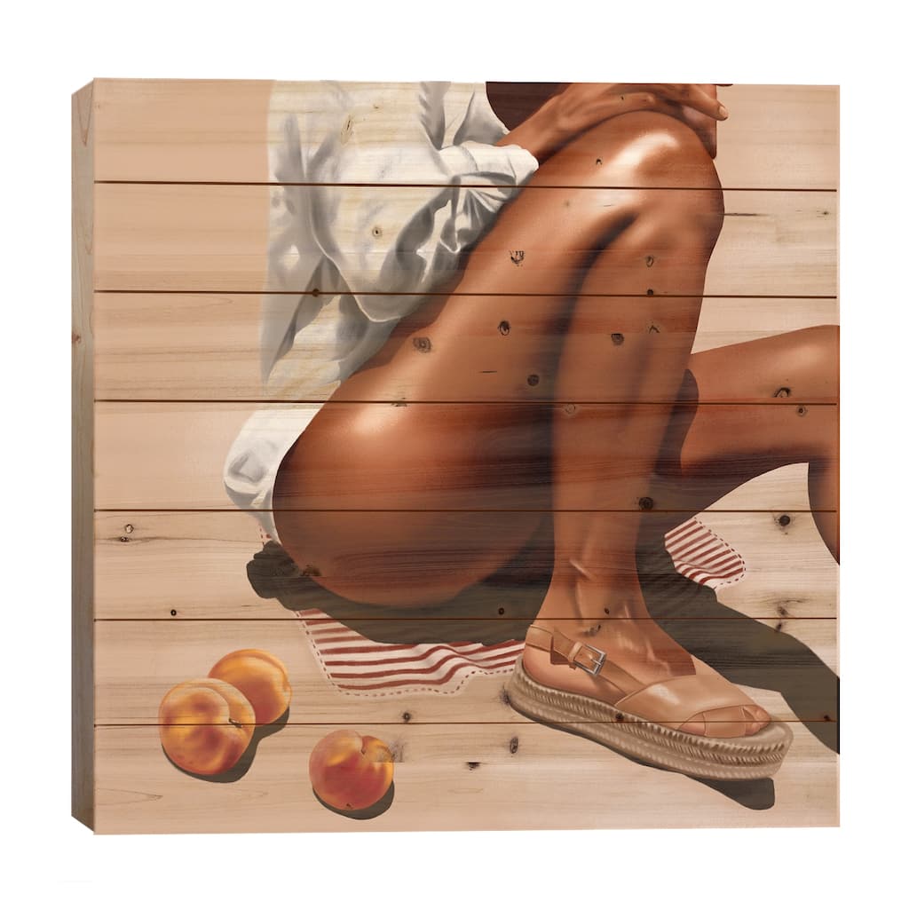Peachy Summer Print On Wood by Teodora Jelenic - Multi-Color