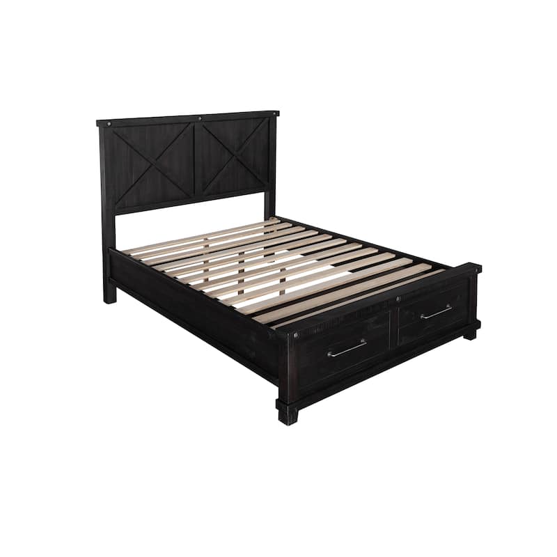 Yosemite Solid Wood Footboard Storage Bed in Cafe
