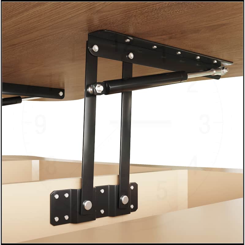 42" Lift Top Coffee Table with Fluted Panel Hidden Storage