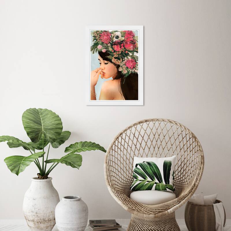 Wynwood Studio Prints Floral and Botanical Florals For Her Pink and Modern & Contemporary Wall Art Canvas Print - White