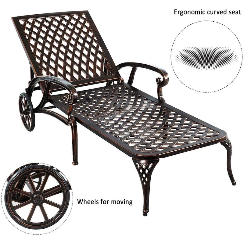 Aluminum Waterproof Chaise Lounge Reclining Chair (Set Of 2)