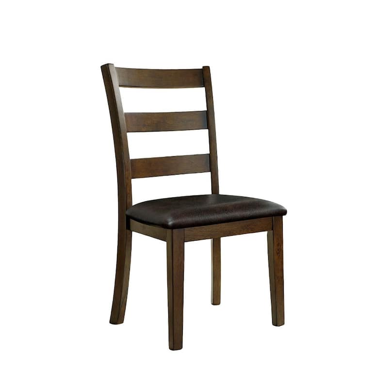 Transitional Style 5pc Dining Table Set 1x Dining Table,4x Chairs Padded seat Wooden Top Table Walnut And Dark Brown Finish