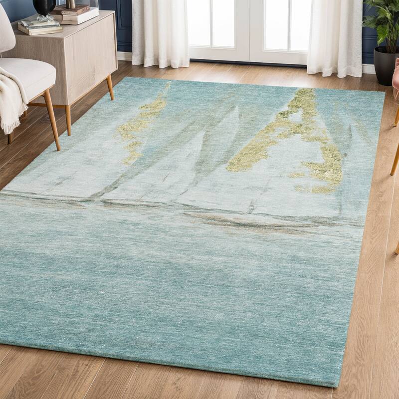 Premium Washable Super Soft Modern Sailboat Mayfield Rug