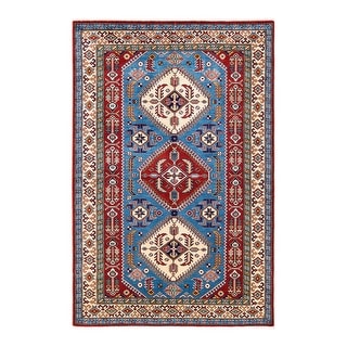 Overton Tribal One-of-a-Kind Hand-Knotted Area Rug - Red, 4' 1" x 6' 2" - 4 x 6