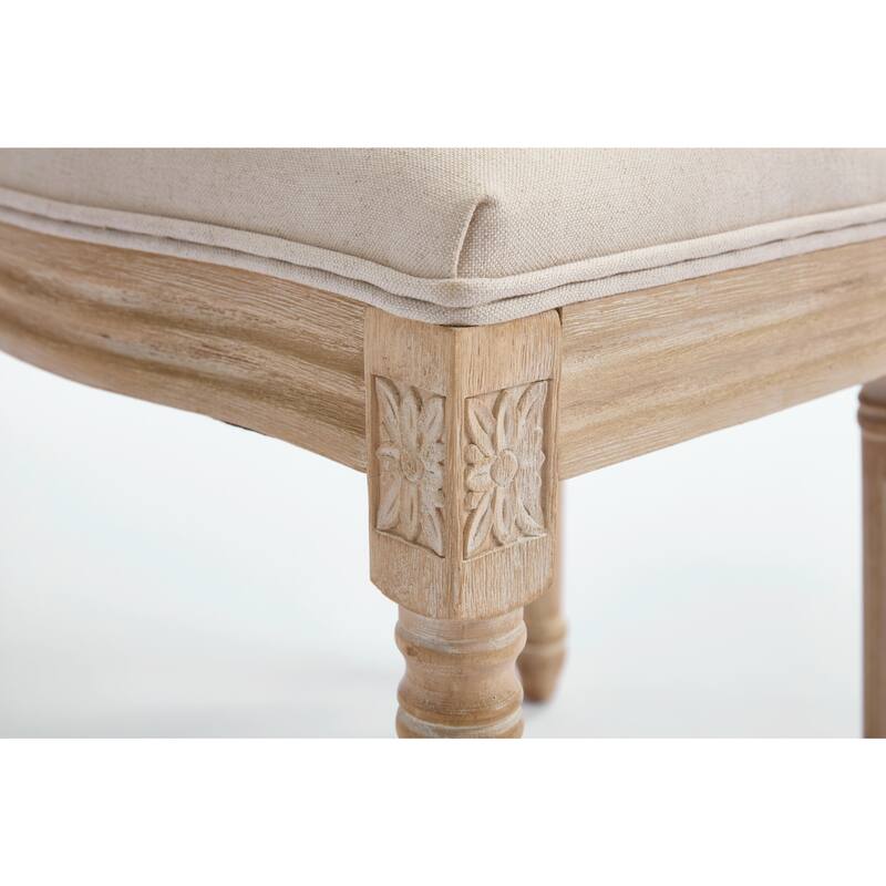 Set of 2 French Country Dining Chairs, Upholstered with Natural Rattan T-Shaped Back