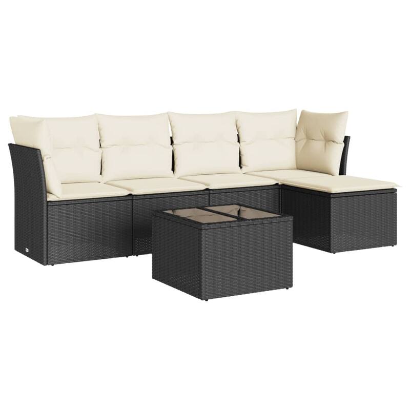vidaXL Garden Sofa Set Black - 21.7 x 21.7 x 14.6