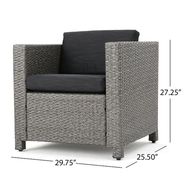 dimension image slide 4 of 11, Puerta Outdoor 4-piece Patio Chat Set by Christopher Knight Home