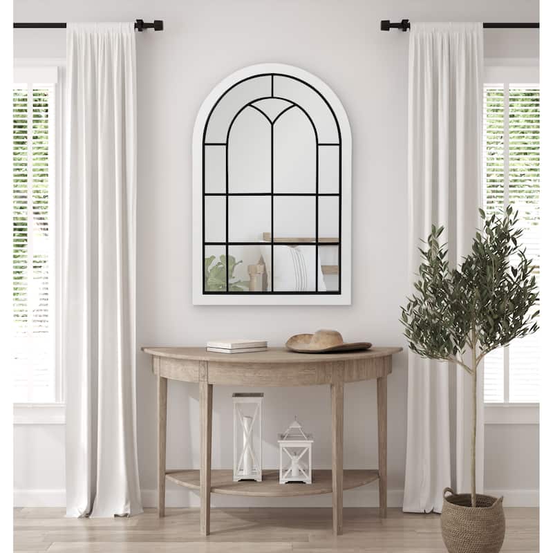 Kate and Laurel Joffrey Arch Windowpane Framed Wall Mirror