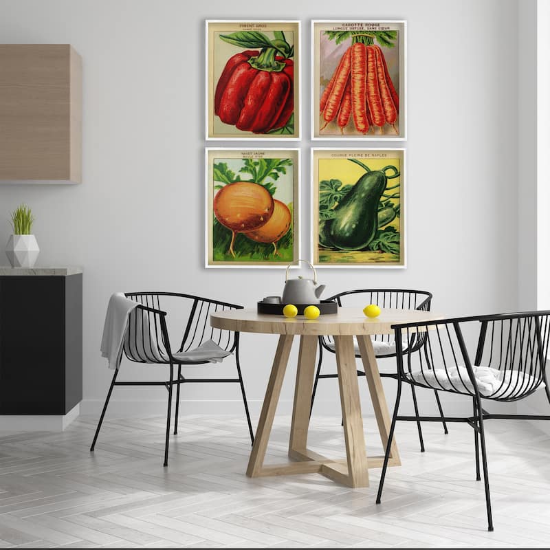 Stupell Rustic Garden Vegetables Framed Giclee Art Design By Lil' Rue (Set of 4)