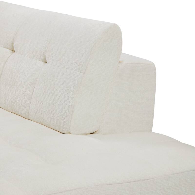 L Shaped Modern Modular Sectional Curved Sofa, Minimalist Cloud Couch Boneless Couches with Chaise