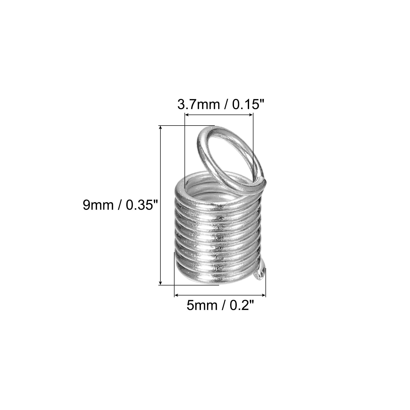 10 PCS 3/4/5mm Coil Cord Spring Necklace Bracelet Leather Ends Cap  Connectors