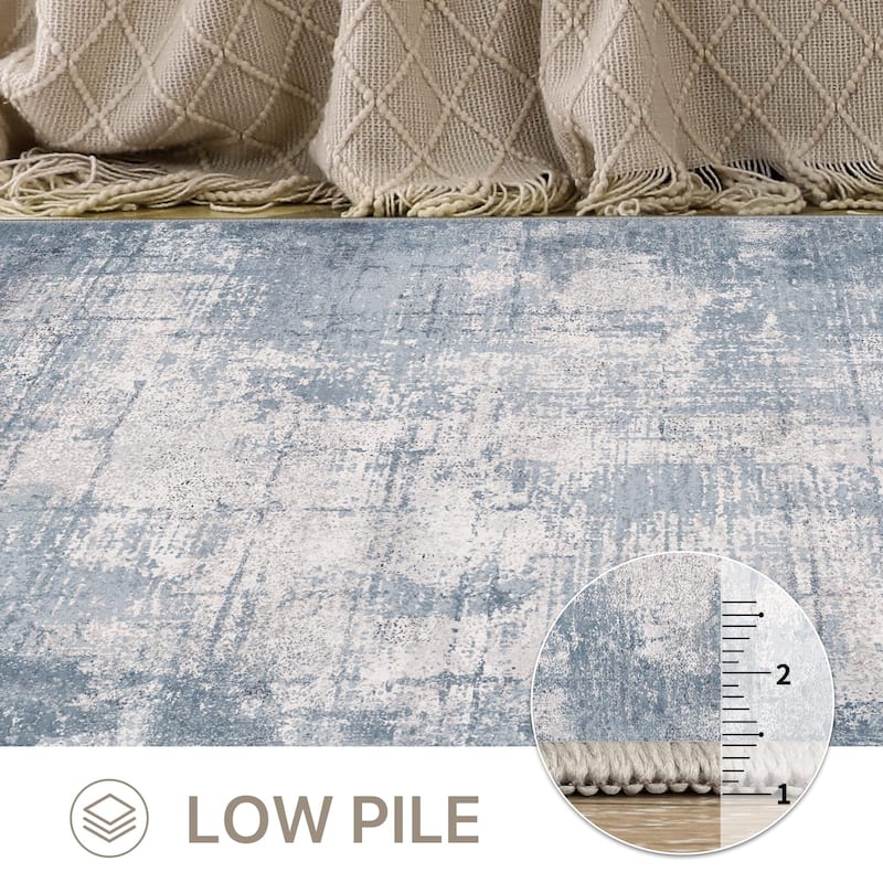 Mcow Abstract Harmony Collection Abstract Low-Pile Washable Area Rug - 8' x 10'