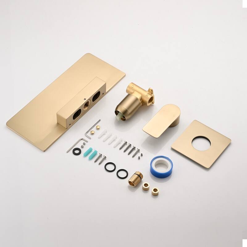 Modern Single Handle Wall Mounted Bathroom Sink Faucet with Ceramic Valve Core, Rust, Corrosion and Leak Proof