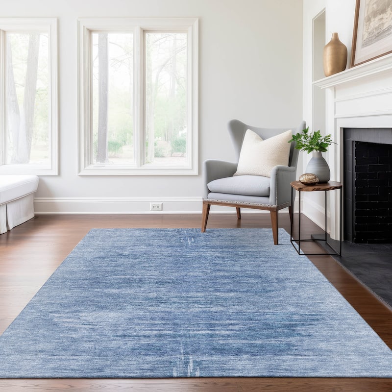 Machine Washable Indoor/ Outdoor Chantille Solid Ombre Rug