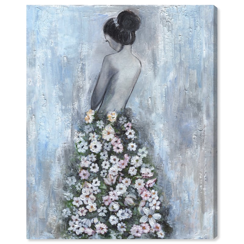 Wynwood Studio Fashion and Glam Ultimate Beauty Gray and Light Blue Rustic Wall Art Canvas Print