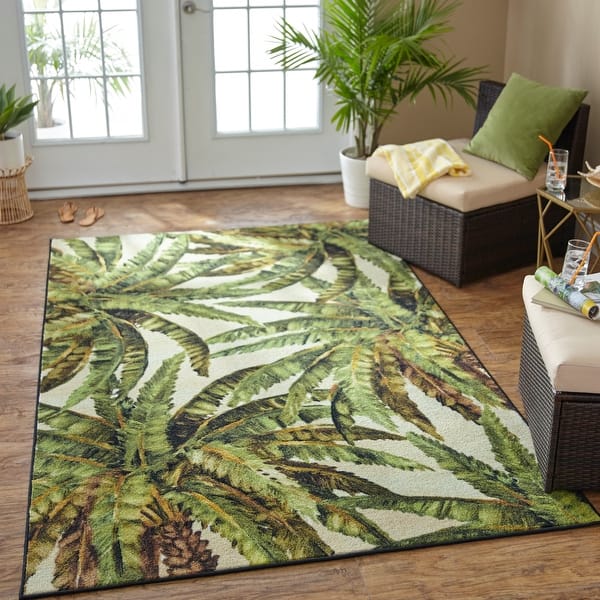 Mohawk Home Prismatic Verde Palm Area Rug On Sale Overstock 22735412 5 X 8 Green Beige