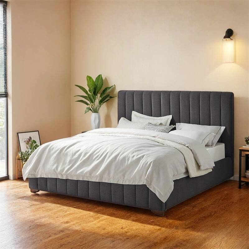 Queen Size Modern Bed Frame Upholstered Queen Bed Frame Platform