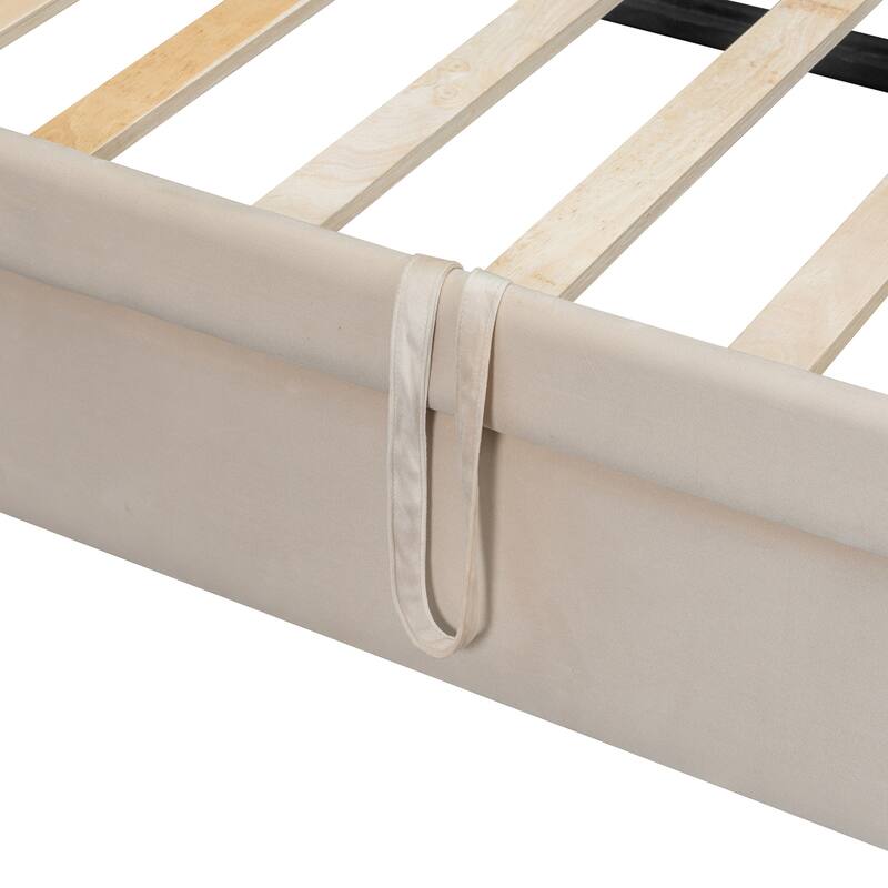 Velvet Upholstered Daybed with LED Armrest Lights and Pull-Out Lift-Up Trundle