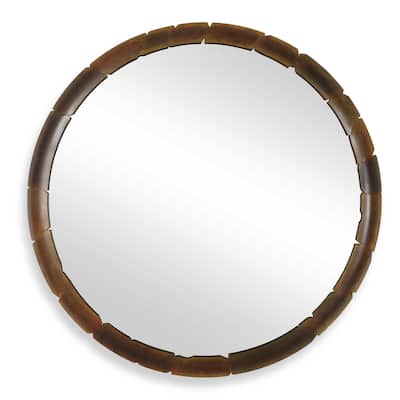 Uttermost 08259 Auger 44-3/4" Diameter Circular Flat Metal Framed - Aged Rust Bronze