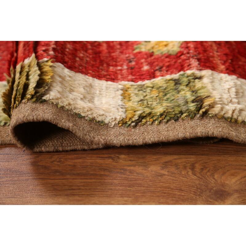 Hand Knotted Oriental 100% Wool Carpet Modern Geometric Red Moroccan Area Rug - 8' 2'' X 5' 5''