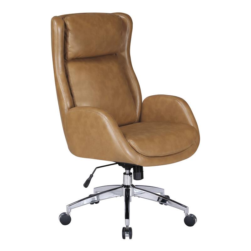 Blanchard Office Chair in Faux Leather - Nutmeg