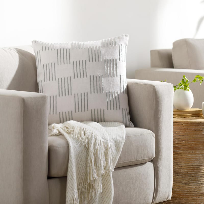 Polbain Woven Throw Pillow - 20x20 Ploy Insert - Grey
