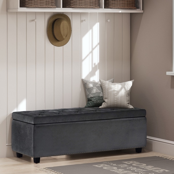 WYNDENHALL Springfield 48 inch Wide Rectangle Storage Ottoman On
